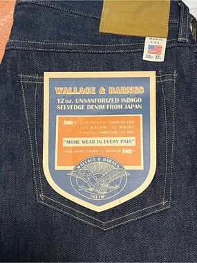 Wallace & Barnes Unsanforized Indigo Selvedge Jeans - Dark Indigo